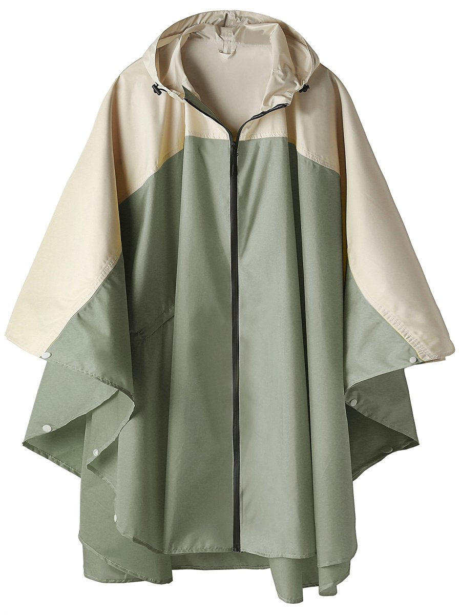SaphiRose Adult Rain Poncho Waterproof Hooded Zipper Raincoat with Pockets
