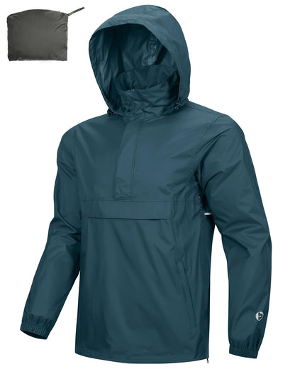 Outdoor Ventures Men's Rain Jacket Waterproof Lightweight Packable Pullover