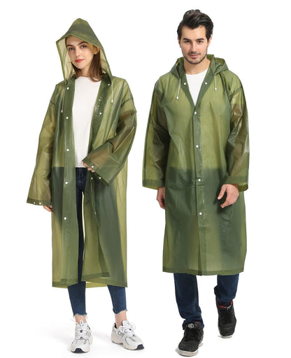 Opret Portable EVA Rain Ponchos with Hoods 2 Pack for Adults