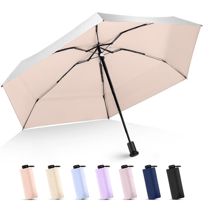 UPF 50+ Travel Mini Sun Umbrella Compact, Manual Open Small Sun Shade