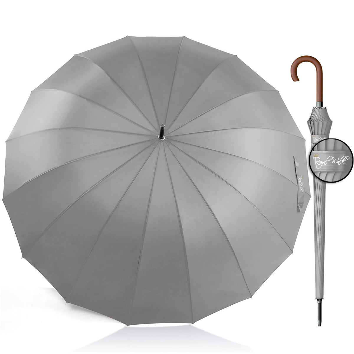 Royal Walk Large Umbrella for Rain & Golf, Windproof, Big, Heavy Duty Stick