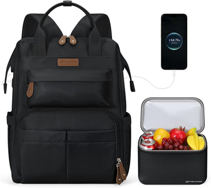 Maelstrom 15.6-17.3" Laptop Backpack with Lunch Box, Work Bag for Women Men