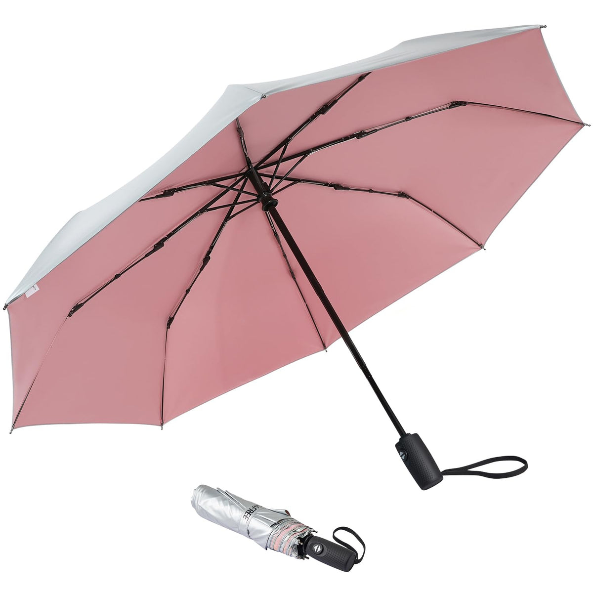G4Free UPF 50+ UV Protection Travel Umbrella 42/46 Inch Auto Open Close