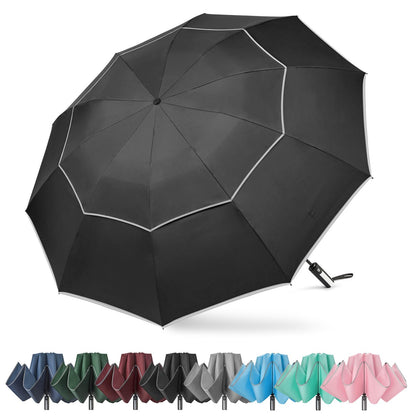 G4Free 54/62 Inch Large Inverted Golf Umbrella Windproof Reflective Stripe