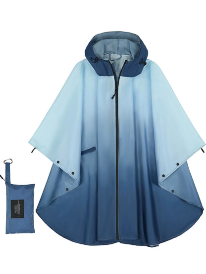 Unisex Hooded Rain Poncho, Waterproof Raincoat Jacket with pocket for Adult, Rain Coat for Outdoor Activities