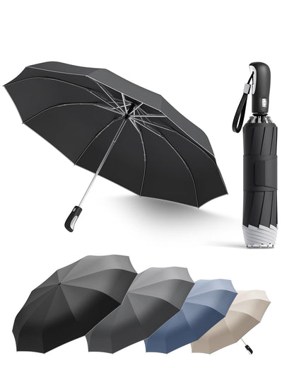 Windproof Reverse Folding Travel Umbrella for Rain, Compact