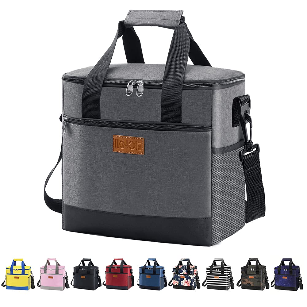 IKNOE 15L 24-Can Insulated Cooler Bag, Leak-Resistant Lunch Tote for Work