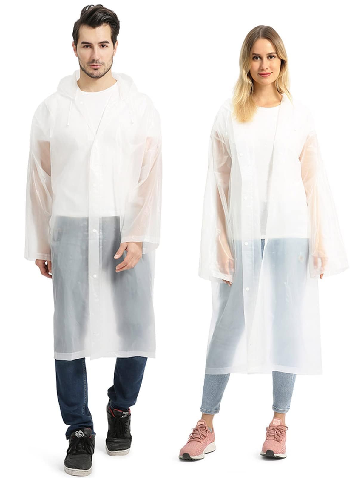 Opret Portable EVA Rain Ponchos with Hoods 2 Pack for Adults
