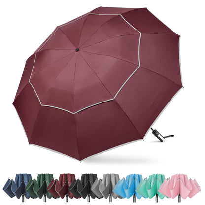 G4Free 54/62 Inch Large Inverted Golf Umbrella Windproof Reflective Stripe