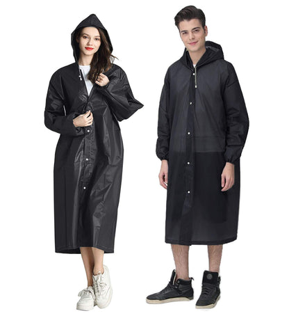 HLKZONE Raincoat, 2 Pack Rain Ponchos for Adults Travel Rain Jacket Packable Rain Coats for Women with Drawstring Hood