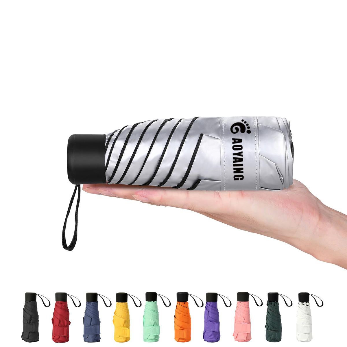 GAOYAING Compact Travel Umbrella with Case Sun&Rain Lightweight Small and Compact Suit for Pocket 34 Inches