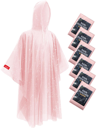 Hitituto Rain Ponchos for Adults - Extra Long Emergency Poncho with Hood, 6/12/24 Family Pack Raincoat, Home Survival Kits