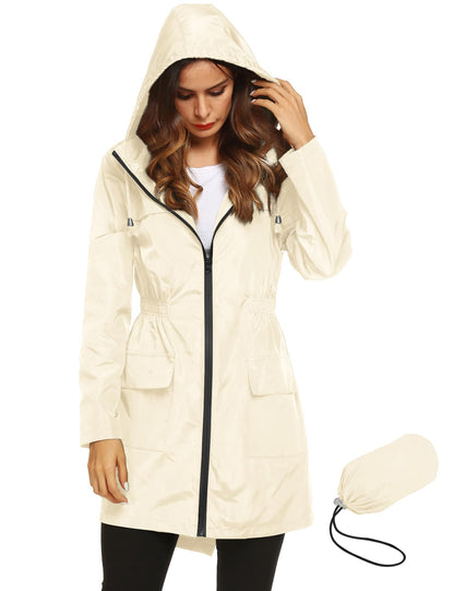 Lomon Women Waterproof Lightweight Rain Jacket Active Outdoor Hooded Raincoat