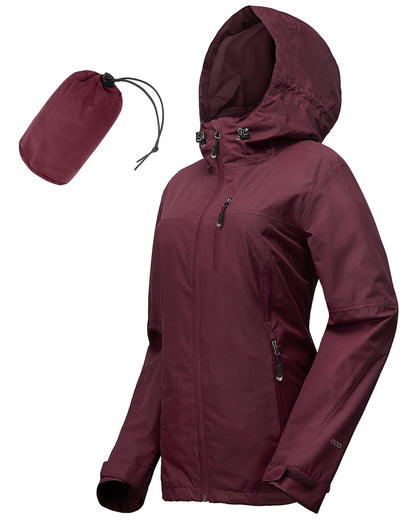 33,000ft Packable Rain Jacket for Women Waterproof Raincoats with Hood