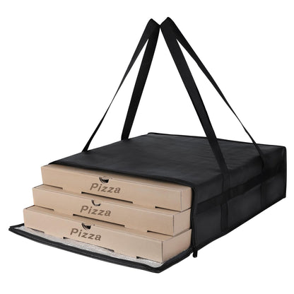 1-Pack Insulated Food Delivery Bag with Hard Bottom, 3X-Large, Black