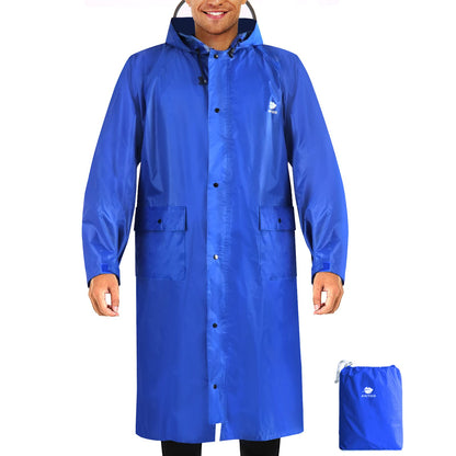 ANYOO Waterproof Raincoat Men Women Packable Hooded Reflective Pockets