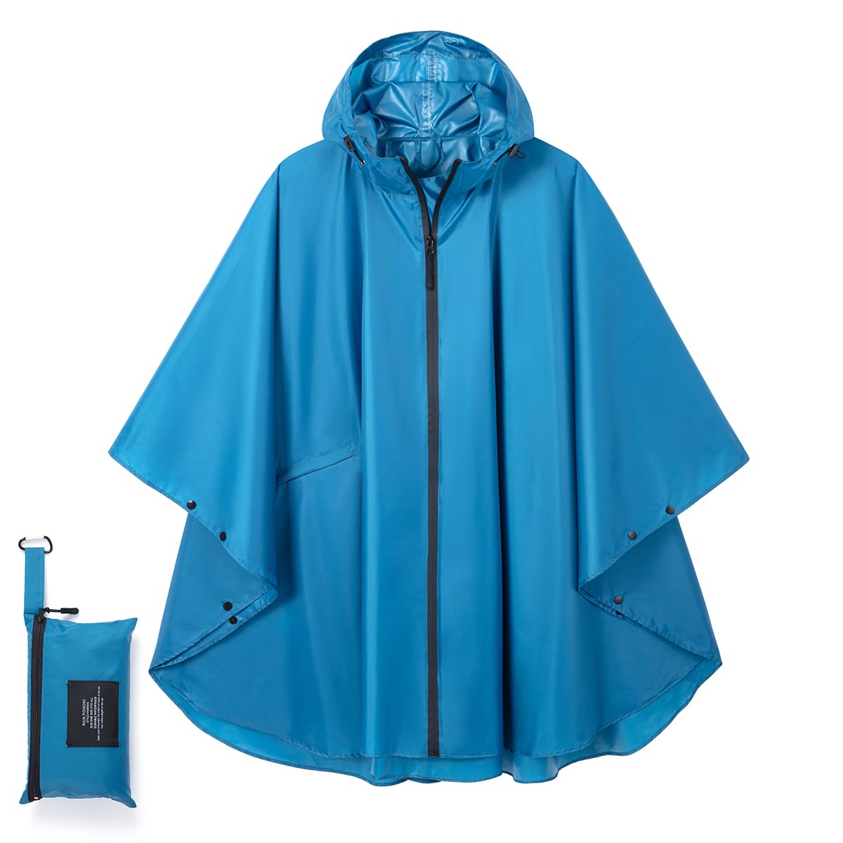 Fashion Hooded Rain Poncho Waterproof Raincoat Jacket with pocket for Women/Men/Adult