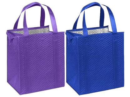 Mediz Hannah Direct Large Capacity Heavy Duty Insulated Smart Shopping Bag - Strong Reusable Grocery Tote 2 Pack