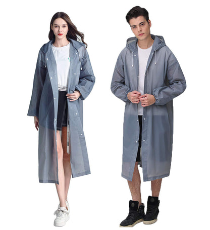 HLKZONE Raincoat, 2 Pack Rain Ponchos for Adults Travel Rain Jacket Packable Rain Coats for Women with Drawstring Hood