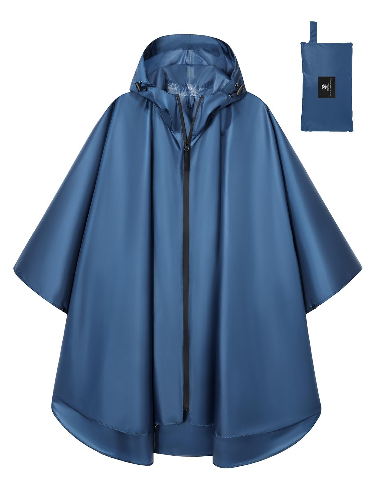 SaphiRose Lightweight Waterproof Rain Poncho for Adults with Hood Portable Rainwear for Outdoor