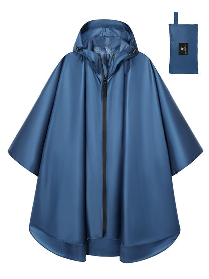 SaphiRose Lightweight Waterproof Rain Poncho for Adults with Hood Portable Rainwear for Outdoor