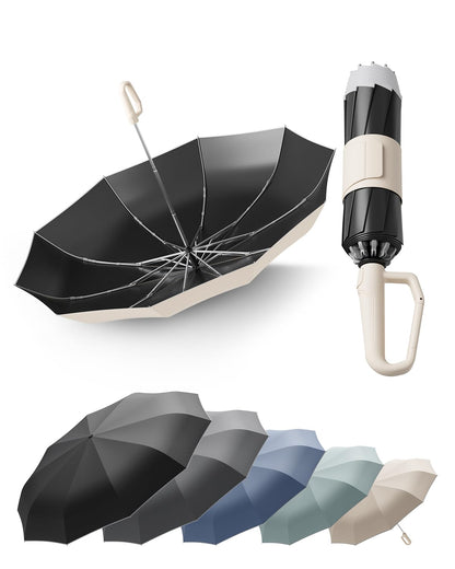 Windproof Travel Umbrella for Rain, Withstand 85MPH Winds, 52 Inch Automatic Reverse Fold Umbrellas Easy Auto Open Close, Portable Compact Umbrella Includes Cover Bag, Perfect for Travel, Car, Commute, Women Men, Backpack