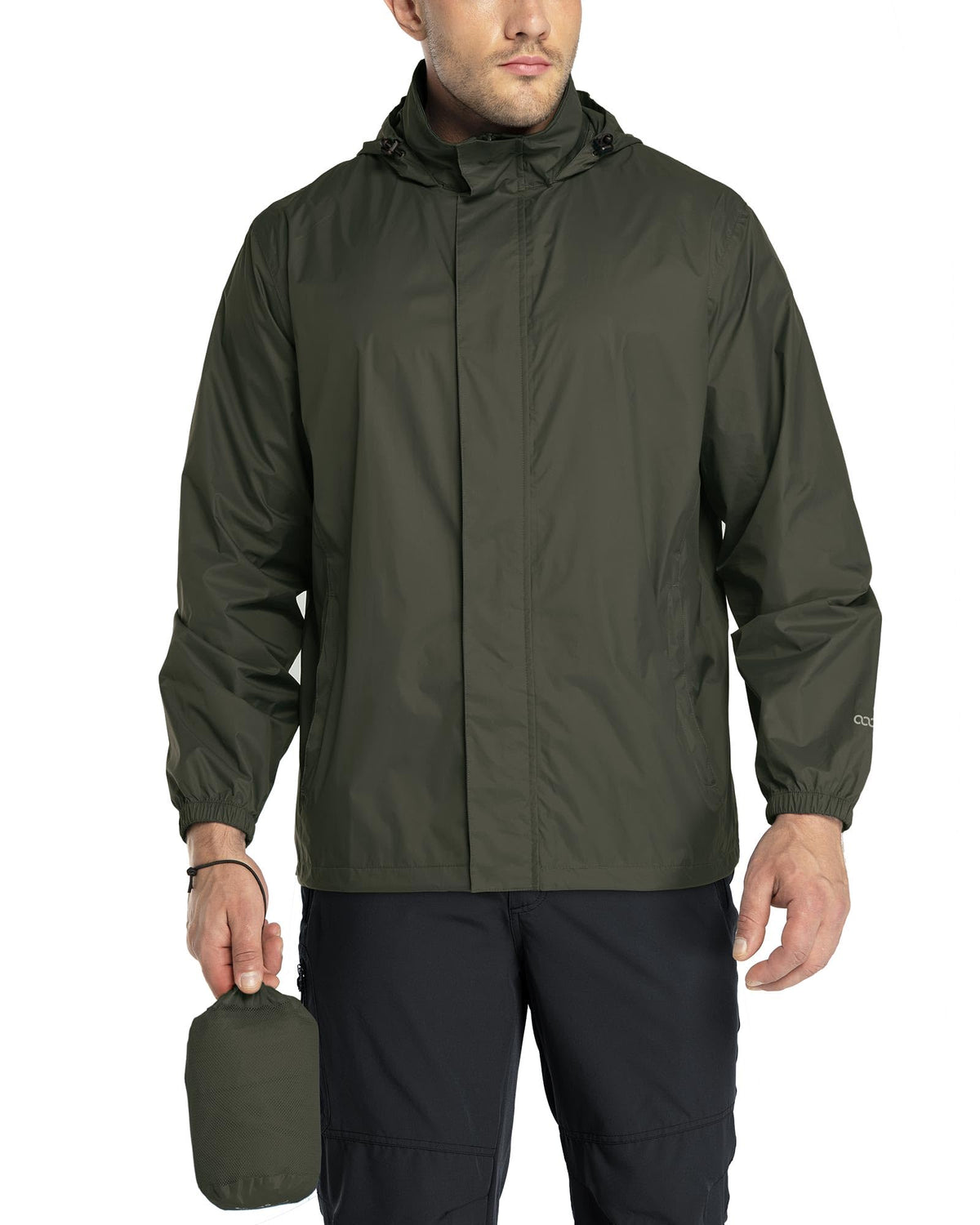 33,000ft Men's Packable Rain Jacket Lightweight Waterproof Golf Raincoat