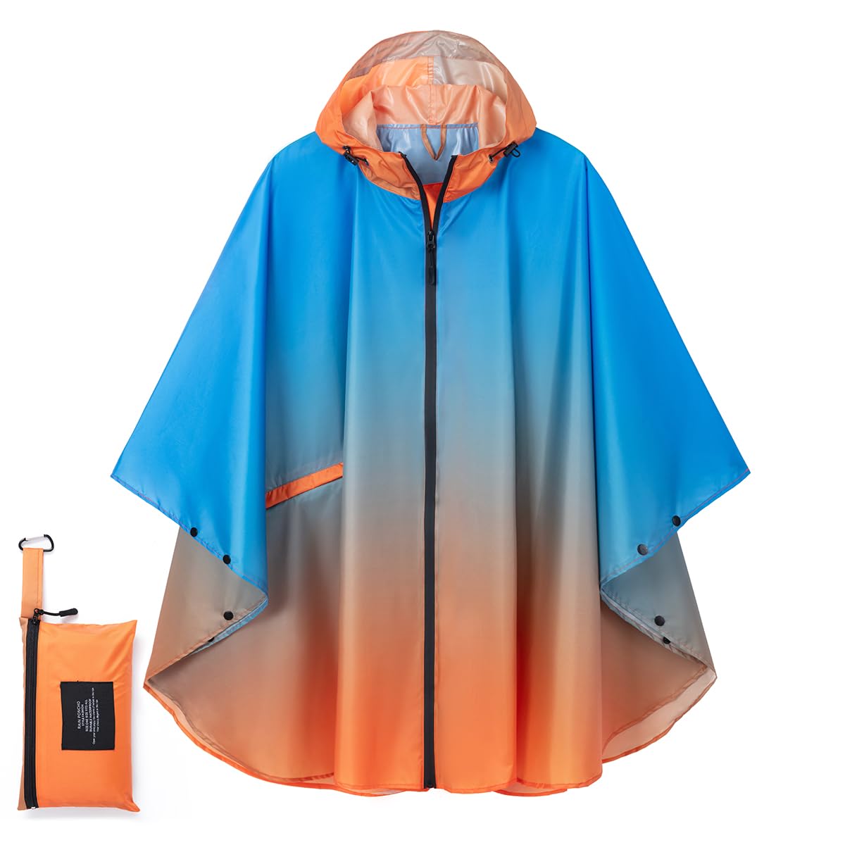 Fashion Hooded Rain Poncho Waterproof Raincoat Jacket with pocket for Women/Men/Adult
