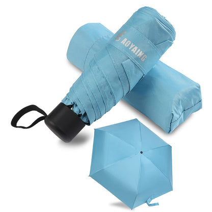 GAOYAING Compact Travel Umbrella with Case Sun&Rain Lightweight Small and Compact Suit for Pocket 34 Inches