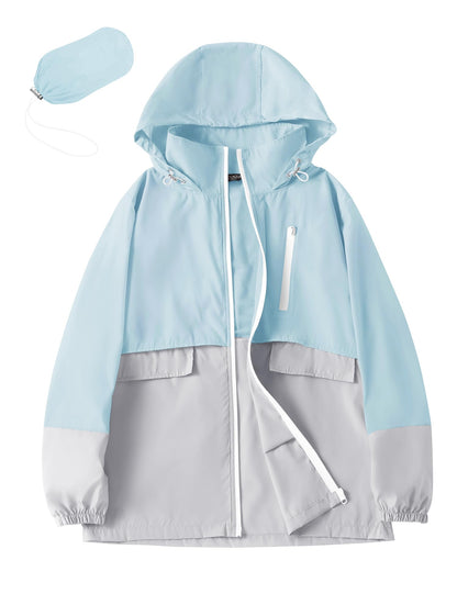 Avoogue Rain Jacket Women with Hooded Waterproof Raincoats