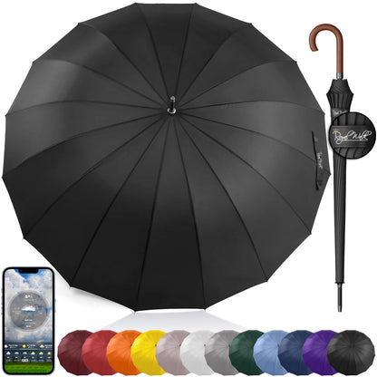 Royal Walk Large Umbrella for Rain & Golf, Windproof, Big, Heavy Duty Stick