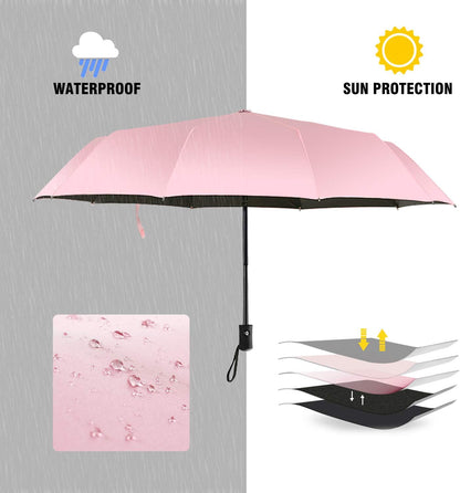 Shinok Travel Umbrella Compact Folding Sun Umbrellas Lighweight Auto Open Close for Women Parasol
