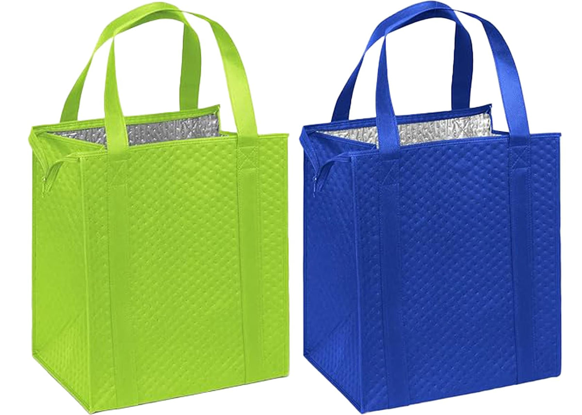 Mediz Hannah Direct Large Capacity Heavy Duty Insulated Smart Shopping Bag - Strong Reusable Grocery Tote 2 Pack