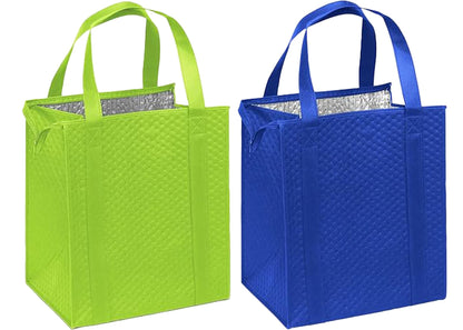 Mediz Hannah Direct Large Capacity Heavy Duty Insulated Smart Shopping Bag - Strong Reusable Grocery Tote 2 Pack