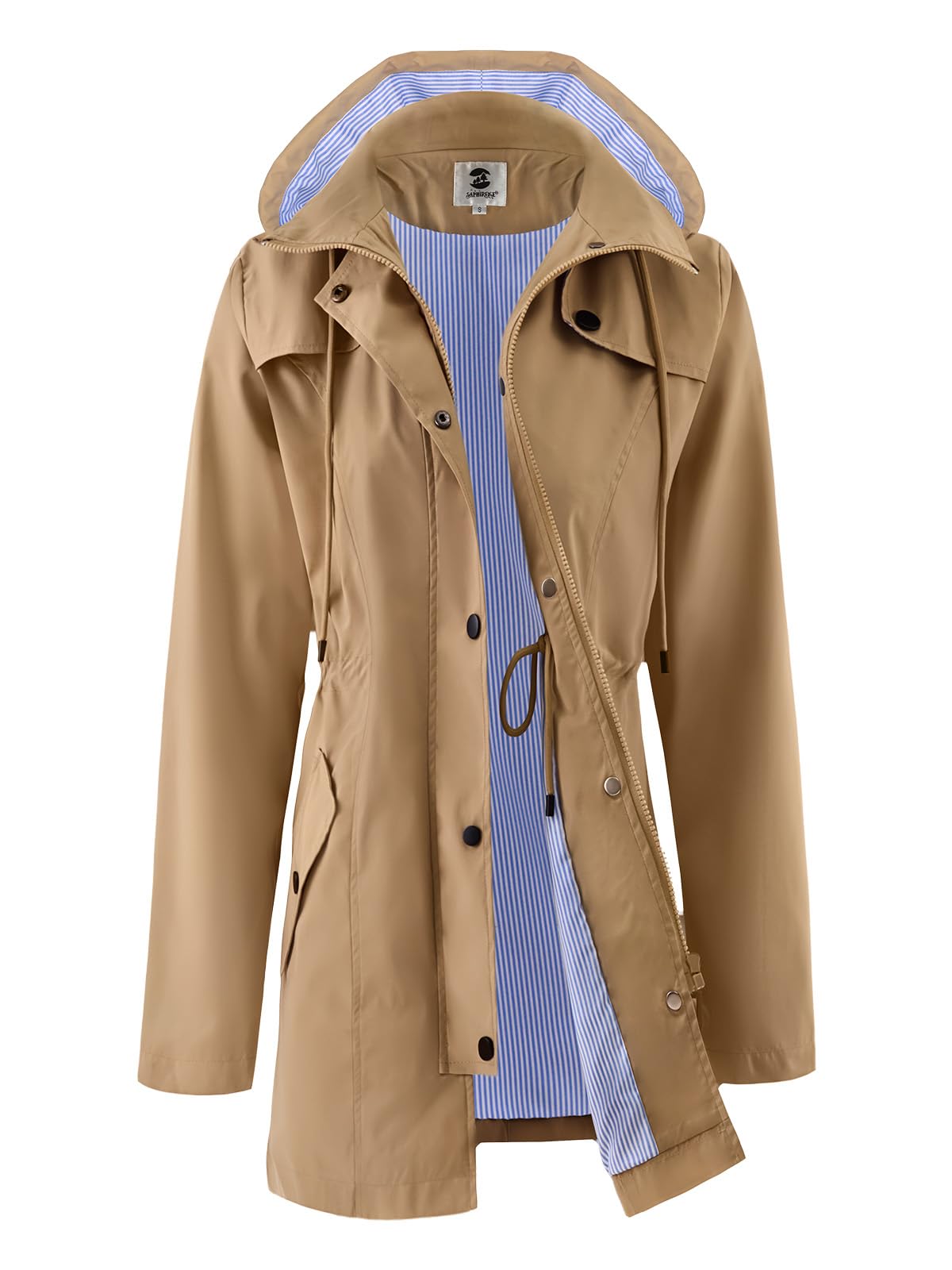 SaphiRose Women's Rain Jacket Waterproof Rain Coat with Hood Outdoor