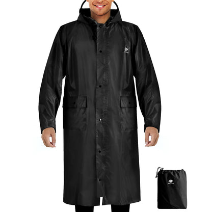 ANYOO Waterproof Raincoat Men Women Packable Hooded Reflective Pockets