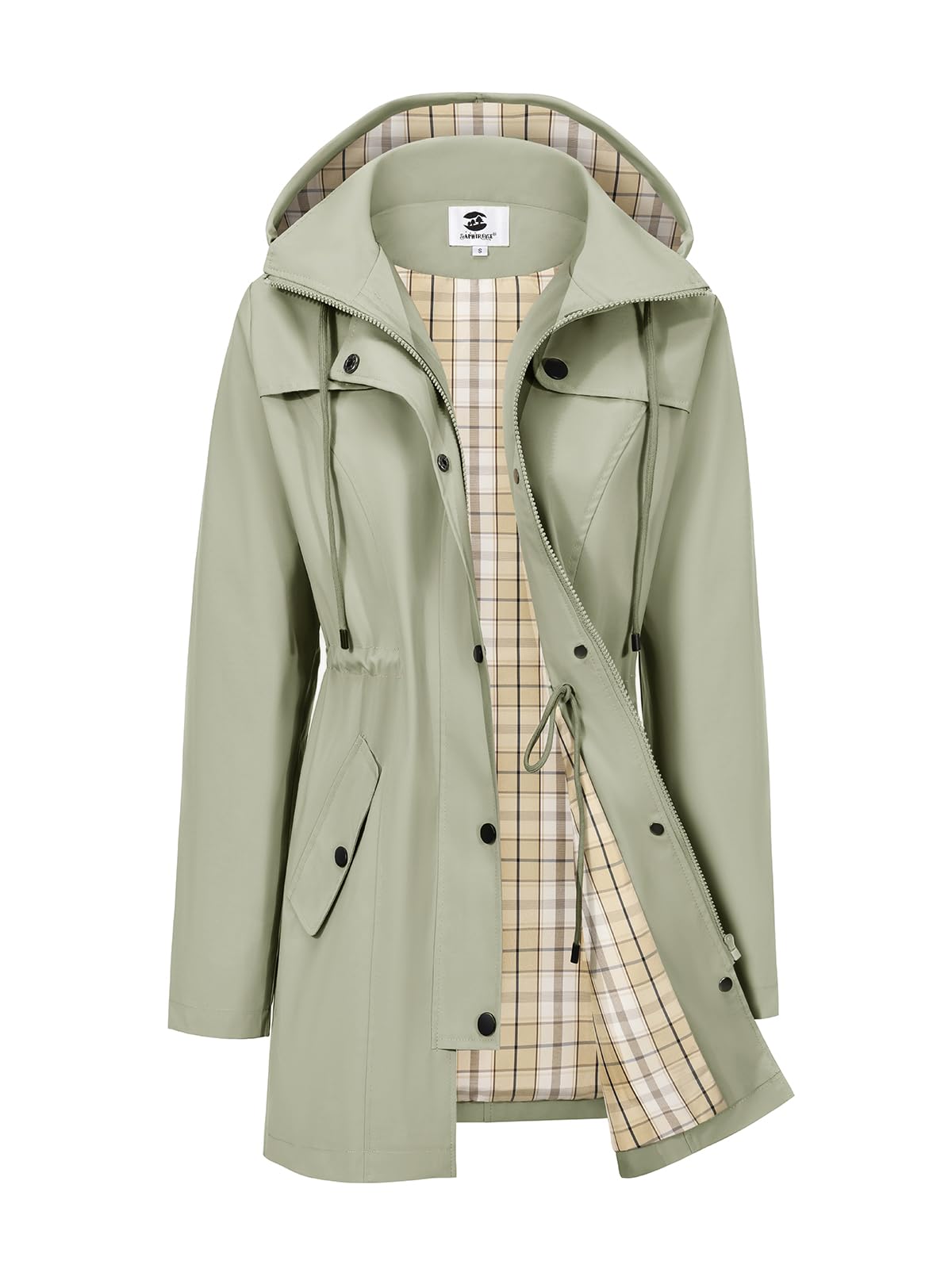 SaphiRose Women's Rain Jacket Waterproof Rain Coat with Hood Outdoor