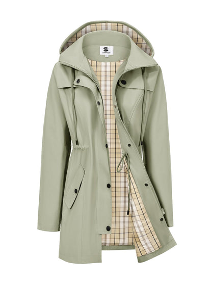 SaphiRose Women's Rain Jacket Waterproof Rain Coat with Hood Outdoor