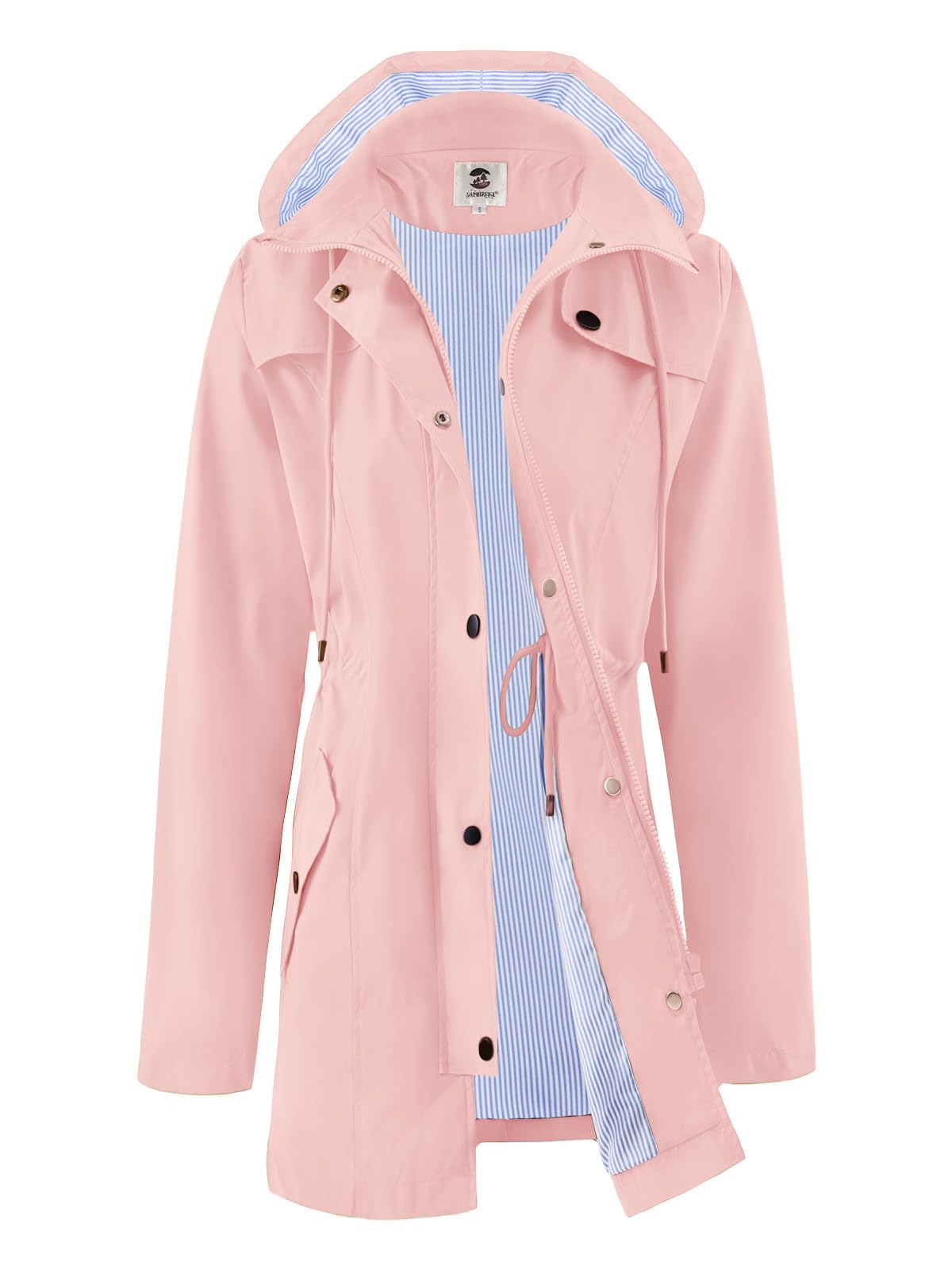 SaphiRose Women's Rain Jacket Waterproof Rain Coat with Hood Outdoor