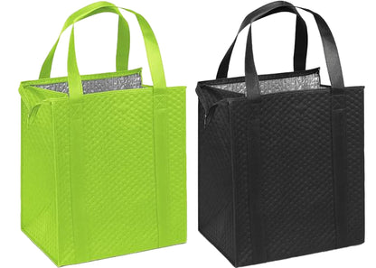 Mediz Hannah Direct Large Capacity Heavy Duty Insulated Smart Shopping Bag - Strong Reusable Grocery Tote 2 Pack