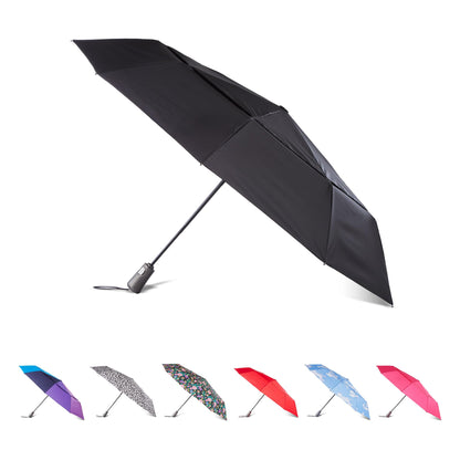 Totes Auto Open/Close Windproof Ultimate Compact Umbrella with UV and Water Repellent Protection