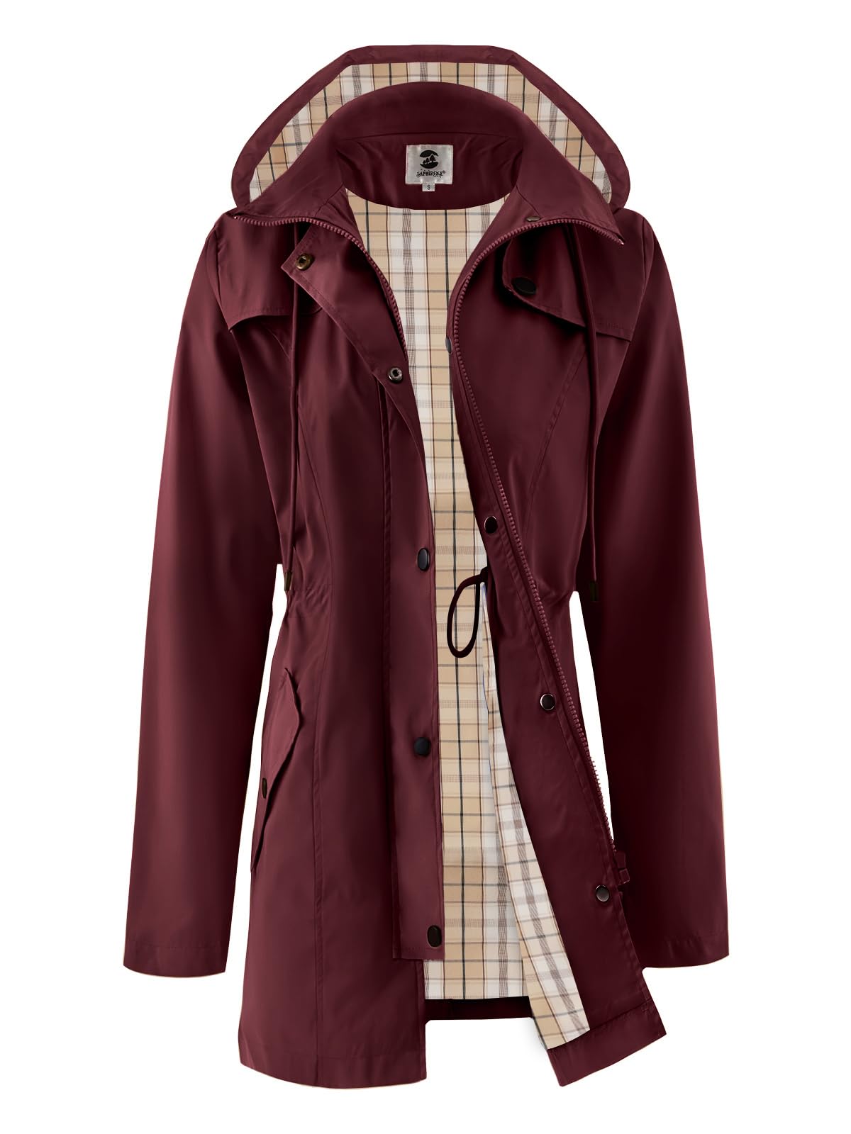 SaphiRose Women's Rain Jacket Waterproof Rain Coat with Hood Outdoor