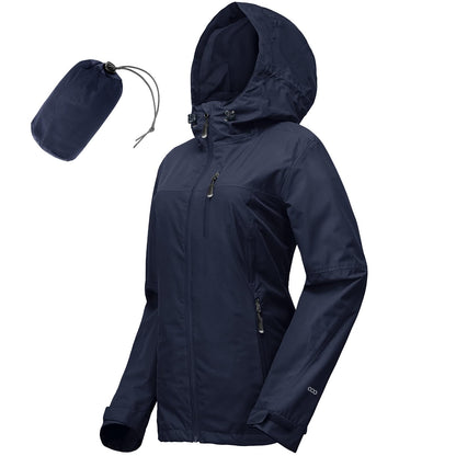 33,000ft Packable Rain Jacket for Women Waterproof Raincoats with Hood