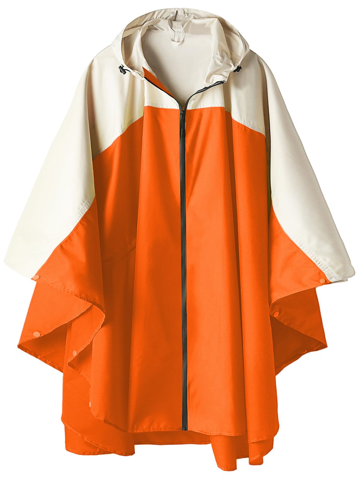 SaphiRose Adult Rain Poncho Waterproof Hooded Zipper Raincoat with Pockets