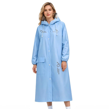 Women's EVA Raincoat, Waterproof Hooded Long Rain Poncho