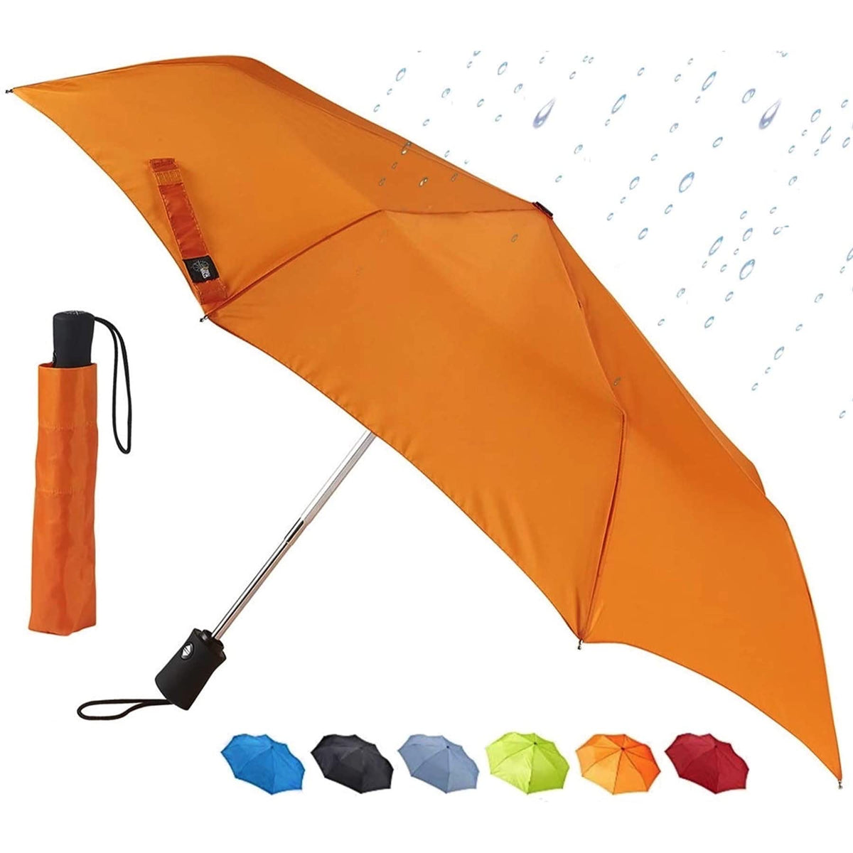 Lewis N. Clark Travel Umbrella: Windproof & Water Repellent Fabric Automatic Open Close
