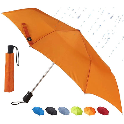 Lewis N. Clark Travel Umbrella: Windproof & Water Repellent Fabric Automatic Open Close