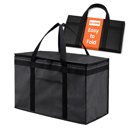 NZ home Insulated Food Bag, Portable Cooler Tote (3XL, Black, 1 Pack)