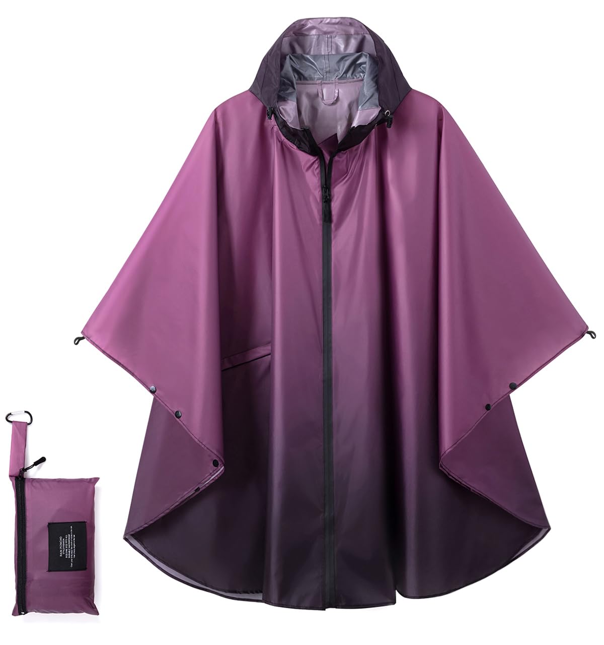 Fashion Hooded Rain Poncho Waterproof Raincoat Jacket with pocket for Women/Men/Adult