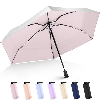 UPF 50+ Travel Mini Sun Umbrella Compact, Manual Open Small Sun Shade
